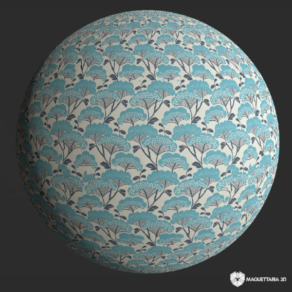 Papel de Parede naiif vintage decorated blue