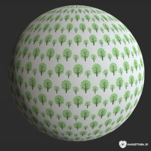 Papel de Parede naiif vintage decorated tree green
