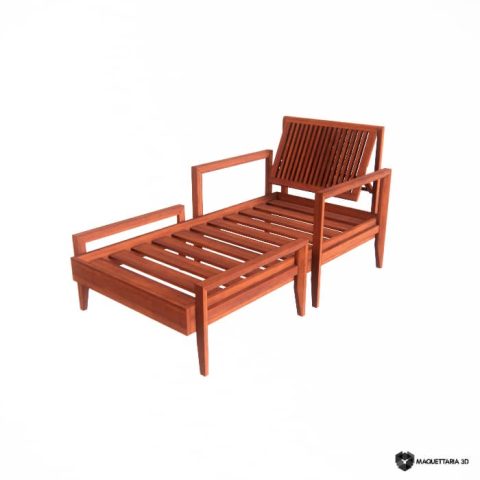 Chaise Tramontina Mood em Madeira Jatobá