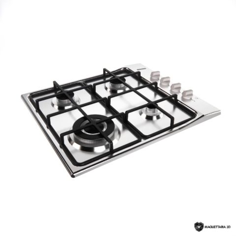 Cooktop Tramontina Square em Aço Inox 4 Bocas Queimadores