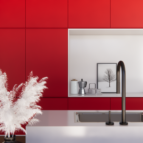 MDF Vermelho Scarlate