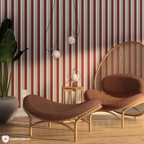 PAPEL DE PAREDE LISTRADO VERMELHO 01