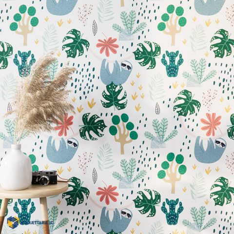 Papel-de-Parede-Selva-Preguiça