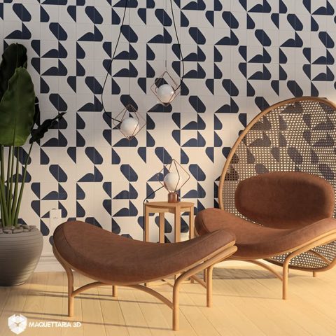 VIRGULA AZUL ESCURO 15X15 PO